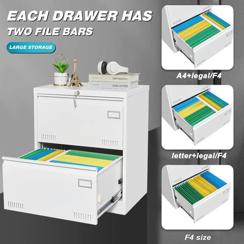 Secure Sleek Filing Cabinet - Stylish 2-Drawer Organizer