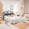 Stylish Montessori Bed Headboard with Storage - Grey