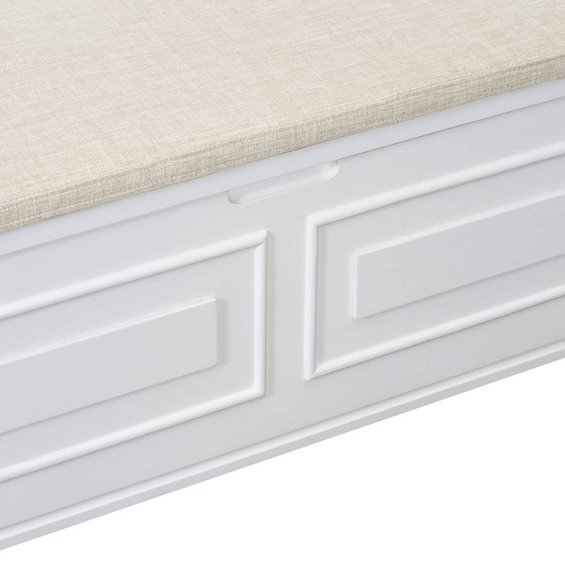 Rustic Charm Storage Bench with Safety Hinge