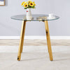 Chic Gold-Base Round Glass Dining Table