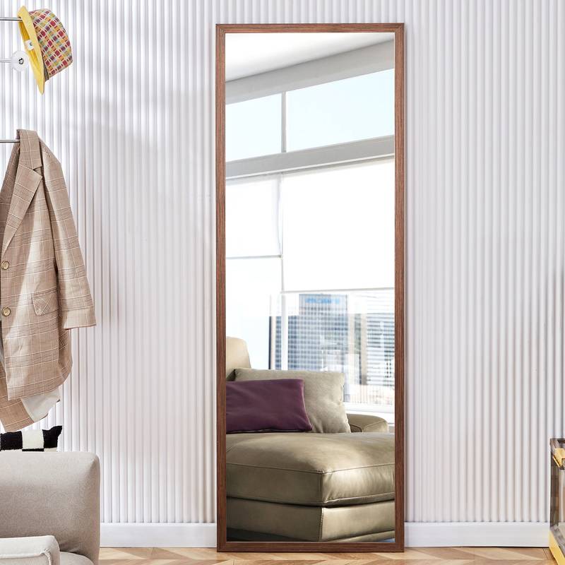 Elegant Wooden Framed Full-Length Mirror