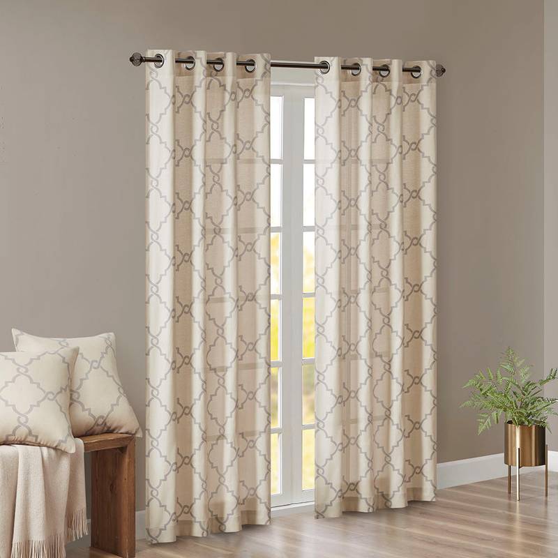 Fretwork Grommet Curtain Panel