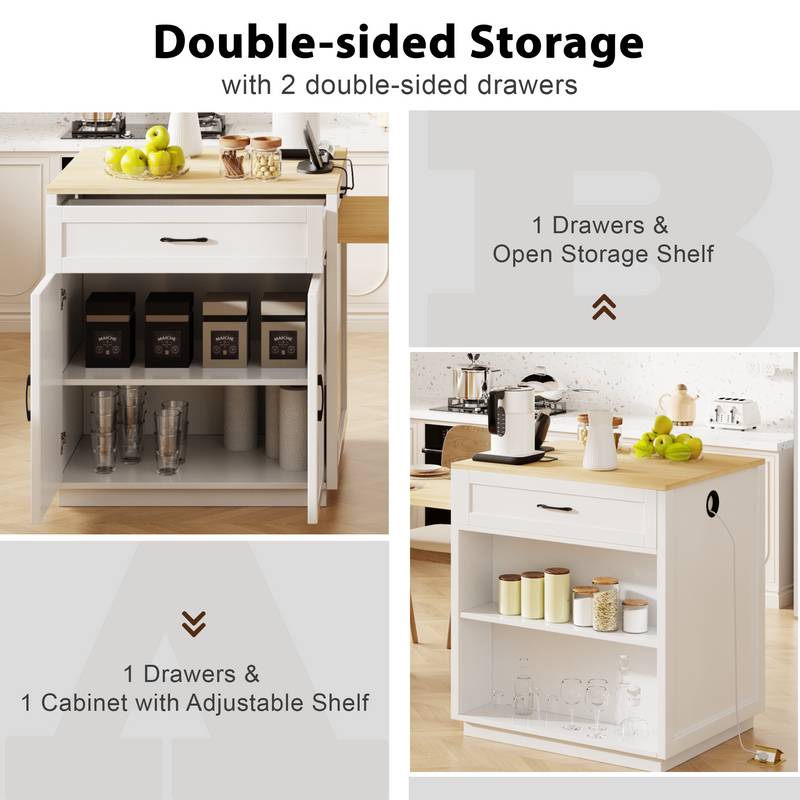 Charming Kitchen Island & Dining Table Combo