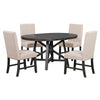 Retro Chic Dining Set with Expandable Table and Cozy Chairs