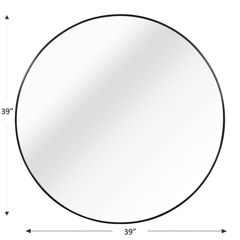 Sleek Black Round Bathroom Mirror