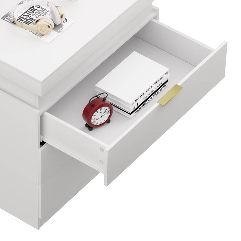 Dreamy Nightstand with Charging Hub & LED Glow