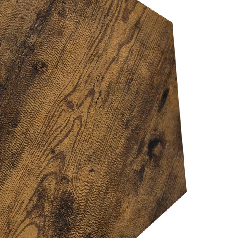 Chic Hexagon Wood Coffee & Side Table Set