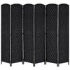 Chic Black Wicker Room Divider
