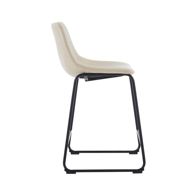 Chic Vintage Faux Leather Counter Stools - Set of Two