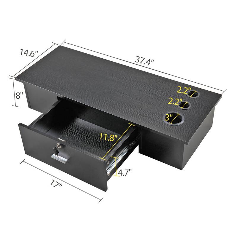 Chic Black Barber Station with Lockable Storage