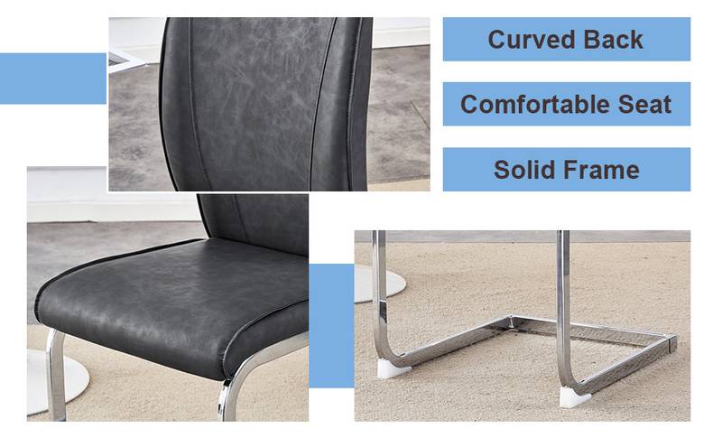 Sleek Gray Arch Dining Chairs - Set of 4