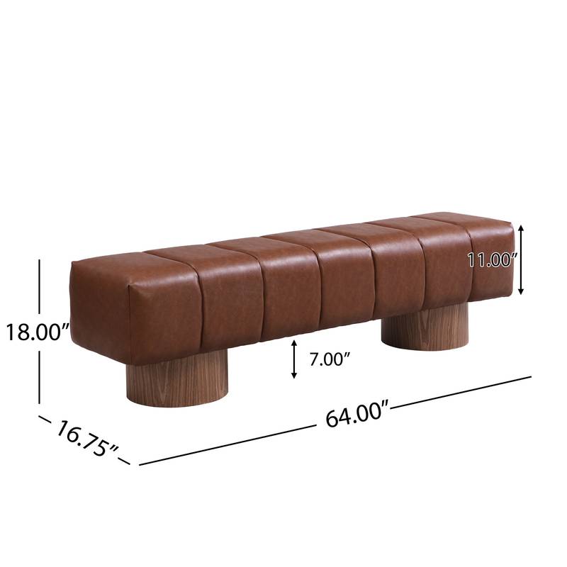 Cozy Brown Upholstered Bench - Versatile Seating for Any Room