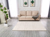 Chic Beige Geometric Faux Fur Rug