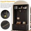 Chic Entryway Organizer with Stylish Hooks and Storage Bench