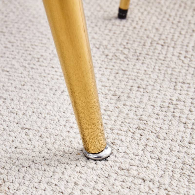 Sleek Glass Dining Table with Gold Legs