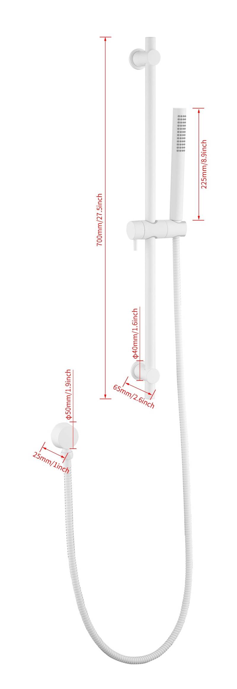 Shower Safe Slide Bar with Handheld Shower Head