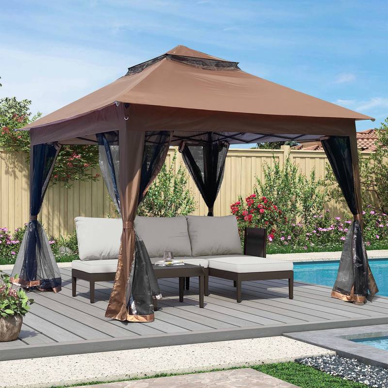 Cozy Pop-Up Canopy Gazebo with Netting and Soft Top
