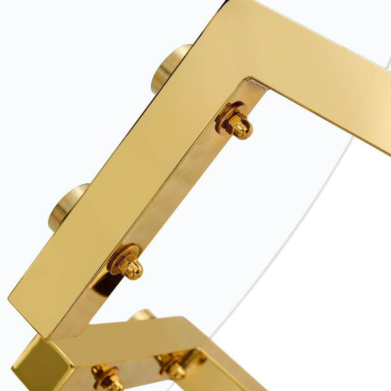 Chic Gold-Base Round Glass Dining Table