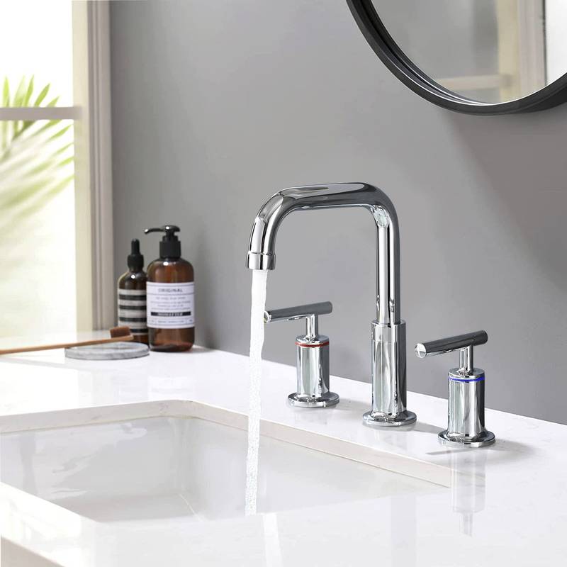 Sleek Chrome Widespread Bathroom Faucet with Pop-Up Drain