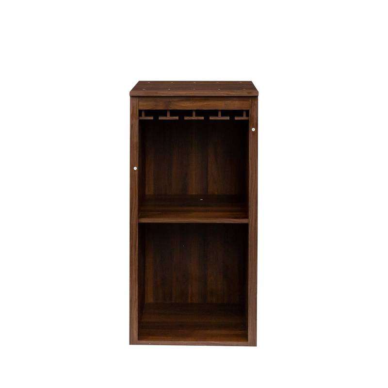 Walnut Wine Bar with Hutch & Stylish Storage