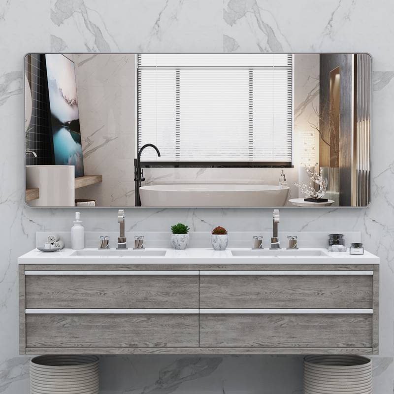 Stylish Full-Length Wall Mirror with Removable Tray
