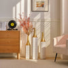 Gorgeous White Metal Vase Trio