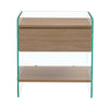 Chic Glass-Top Nightstand with Drawers