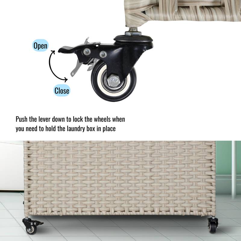 Stylish Grey Laundry Hamper with Removable Bags and Wheels