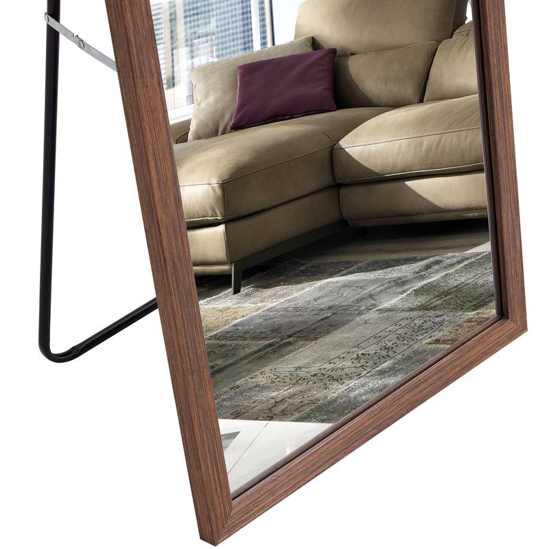 Elegant Wood Grain Full-Length Mirror