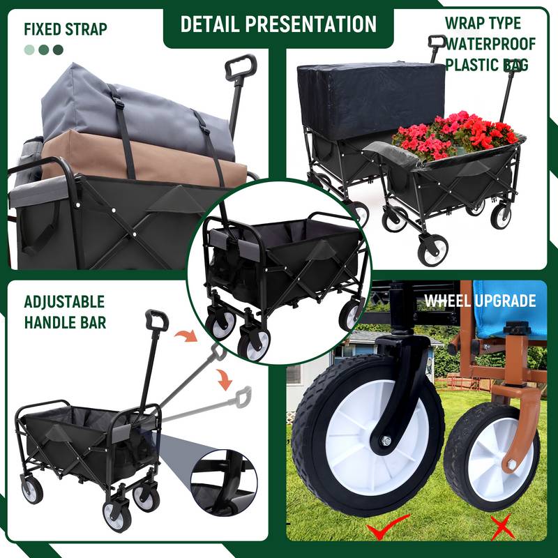 Versatile Collapsible Beach Cart with Liner Bags