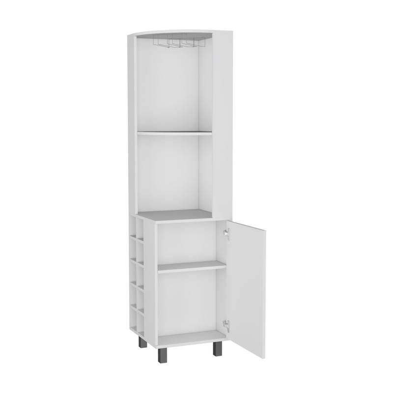 Leah’s White Corner Bar with Wine Rack