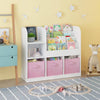 Whimsical Kids' Bookcase with Fun Fabric Drawers