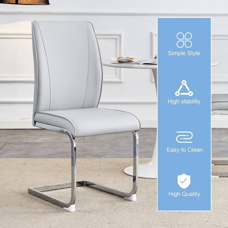 Chic Gray Arch Dining Chairs - Set of Two