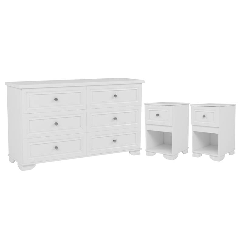Chic Retro Bedroom Collection with Elegant Dresser and Nightstands