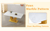 Elegant Marble-Style Dining & Desk Table with Gold Legs