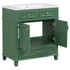 Vintage Green Bathroom Vanity with Soft-Close Storage