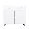 Chic White Two-Door Side Table