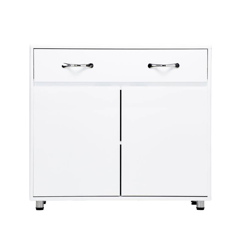 Chic White Two-Door Side Table