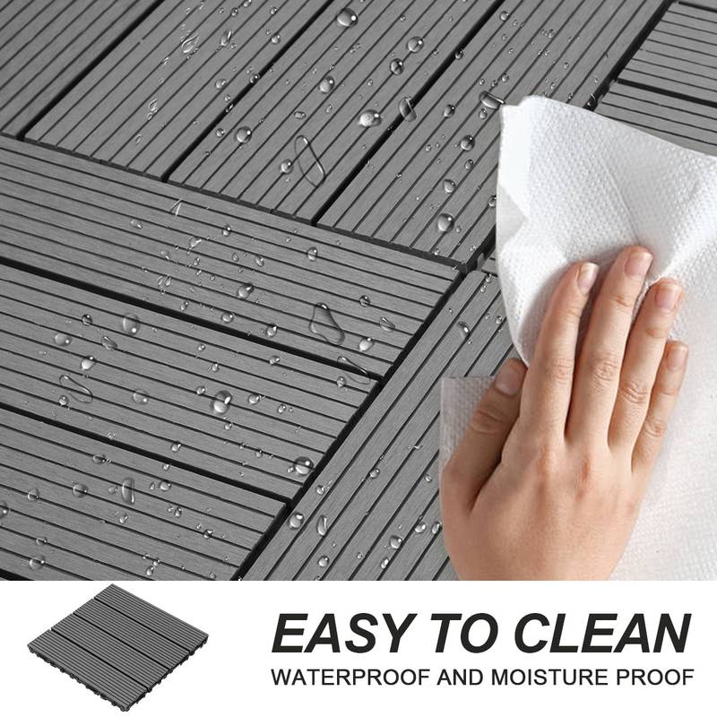 Easy Care Composite Deck Tiles – Dark Grey Outdoor Flooring Solution