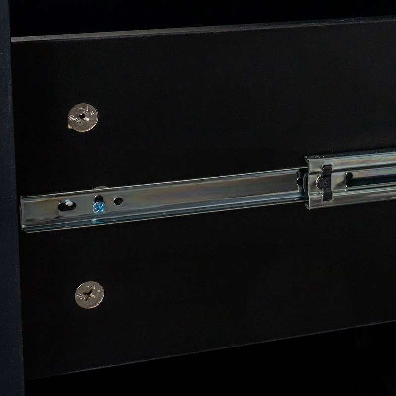 Chic Antiqued Black Home Office Desk with Hutch