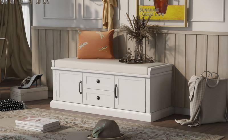 Cozy Storage Bench with Cushioned Seat