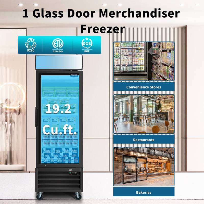 Chilly Display Freezer with Swing Doors and LED Lighting