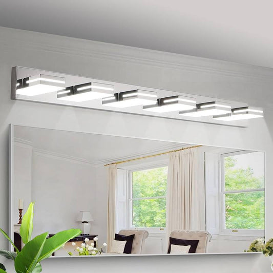 Chic Chrome LED Vanity Light – Stylish & Eco-Friendly Illumination for Your Bathroom