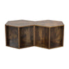 Chic Hexagon Wood Coffee & Side Table Set