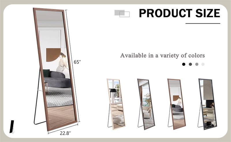 Elegant Wooden Framed Full-Length Mirror
