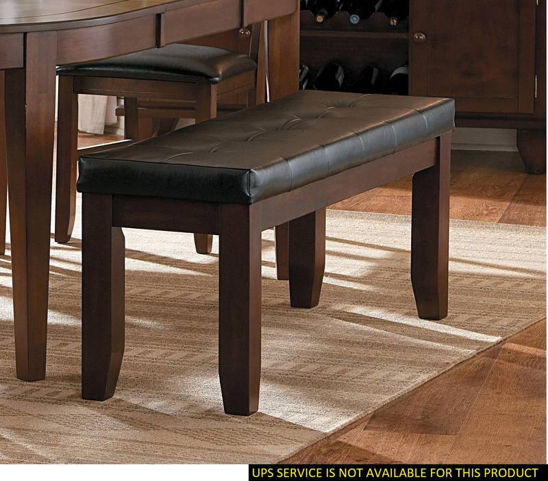 Chic Dark Oak Dining Bench with Plush Upholstered Seat