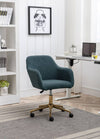Chic Green Teddy Swivel Chair with Gold Legs