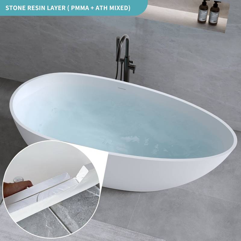 Elegant Matte White Freestanding Soaking Tub