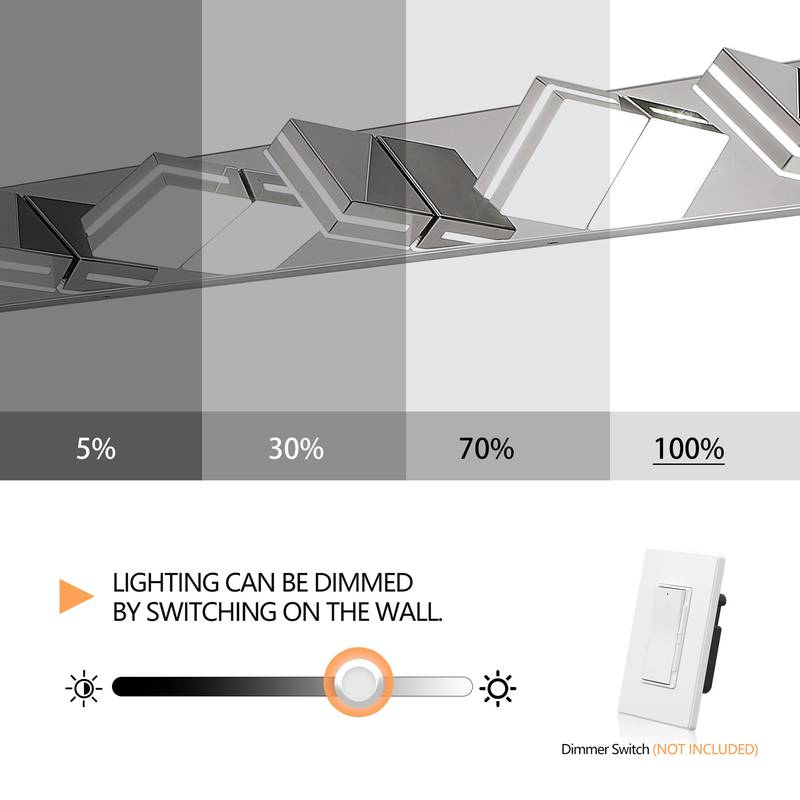 Chic Chrome LED Vanity Light – Stylish & Eco-Friendly Illumination for Your Bathroom