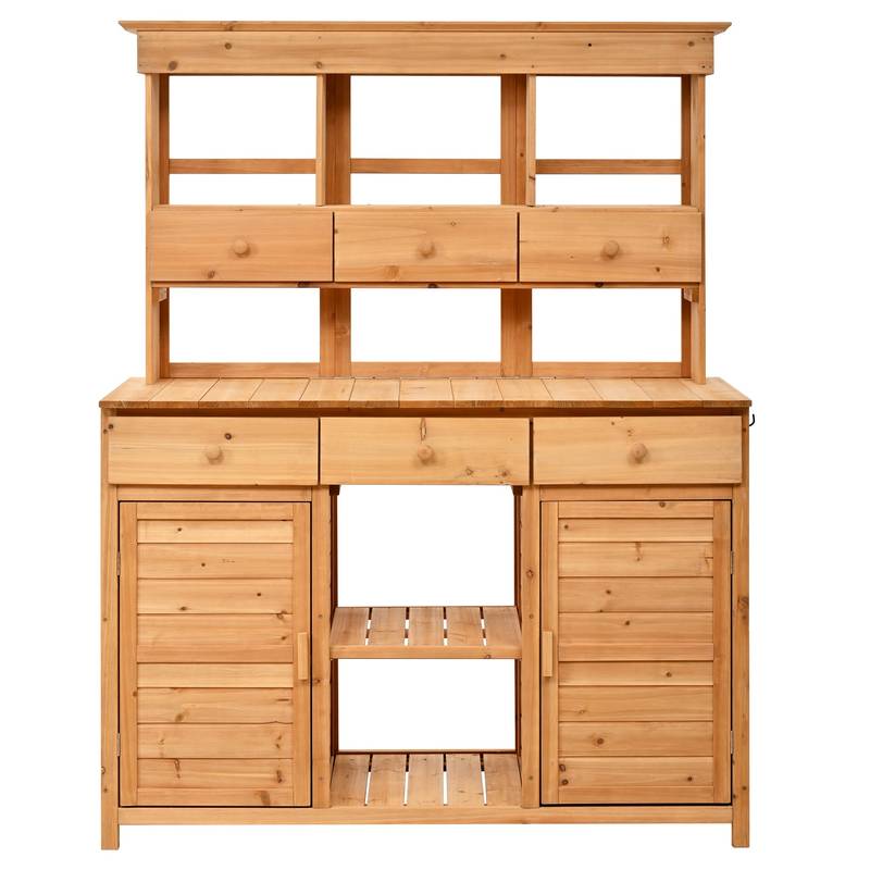 TOPMAX Tall Garden Potting Bench & Storage Station